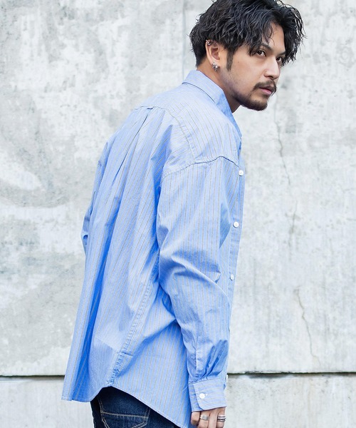 CavariA（キャバリア）の「『CavariA/キャバリア』ブロードオーバーサイズシャツ（シャツ/ブラウス・メンズ・ベージュ/ブラウン/ホワイト/ブルー/ブルー系1/モカ/ホワイト系1/ブルー系2・M/L）」の17枚目の写真