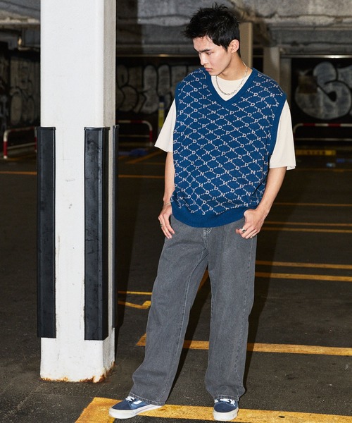 NYUDROP(ニュードロップ)の「【NYUDROP】MONOGRAM KNIT VEST / モノグラムニットベスト(ベスト・メンズ・ベージュ/イエロー/ダークブルー/ブラック・L/XL/M)」の18枚目の写真