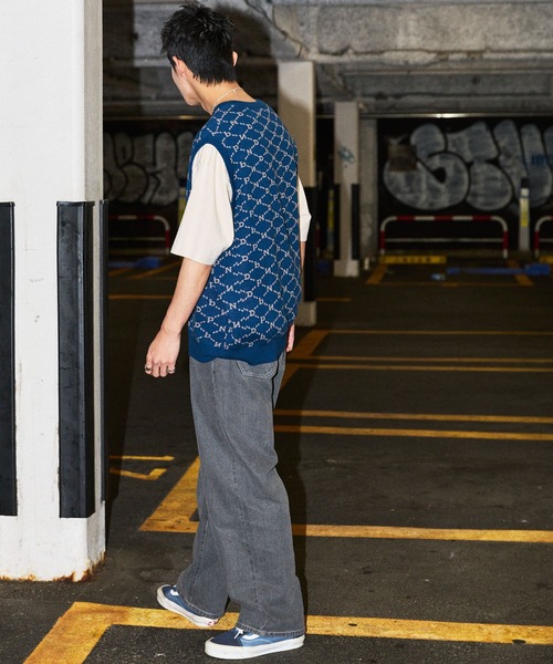 NYUDROP(ニュードロップ)の「【NYUDROP】MONOGRAM KNIT VEST / モノグラムニットベスト(ベスト・メンズ・ベージュ/イエロー/ダークブルー/ブラック・L/XL/M)」の20枚目の写真