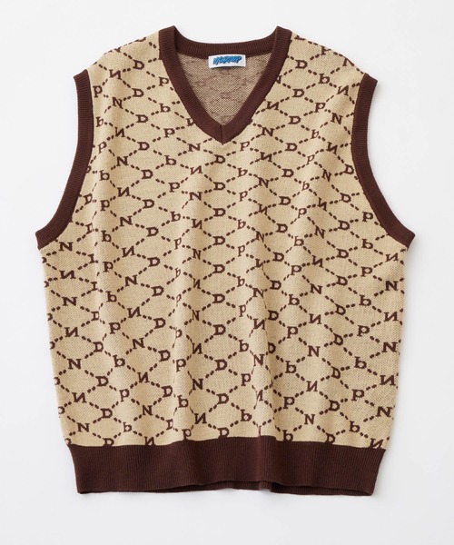 NYUDROP(ニュードロップ)の「【NYUDROP】MONOGRAM KNIT VEST / モノグラムニットベスト(ベスト・メンズ・ベージュ/イエロー/ダークブルー/ブラック・L/XL/M)」の7枚目の写真