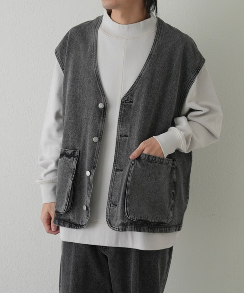COLONY 2139（コロニートゥーワンスリーナイン）の「デニムワークベスト（ベスト・メンズ・スカイブルー/グレー・MEDIUM/LARGE）」の4枚目の写真