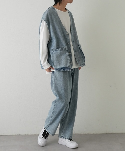 COLONY 2139（コロニートゥーワンスリーナイン）の「デニムワークベスト（ベスト・メンズ・スカイブルー/グレー・MEDIUM/LARGE）」の15枚目の写真