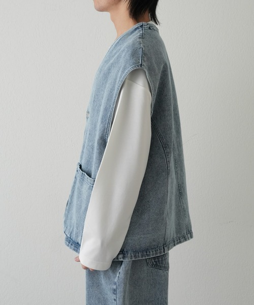 COLONY 2139（コロニートゥーワンスリーナイン）の「デニムワークベスト（ベスト・メンズ・スカイブルー/グレー・MEDIUM/LARGE）」の17枚目の写真