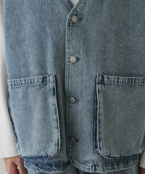 COLONY 2139（コロニートゥーワンスリーナイン）の「デニムワークベスト（ベスト・メンズ・スカイブルー/グレー・MEDIUM/LARGE）」の7枚目の写真