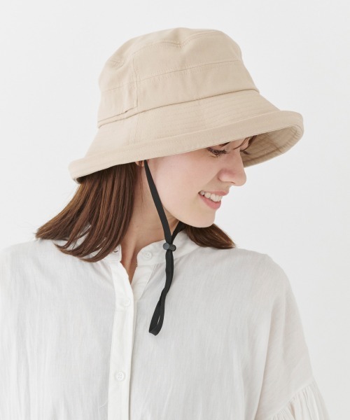 milsa（ミルサ）の「milsa  UVカット　エッジアップセーラー（ハット・レディース・ブラック/ホワイト/ベージュ/グリーン/オレンジ/グレー/ネイビー/ブラウン・56cm/60cm/58cm/62cm）」の5枚目の写真