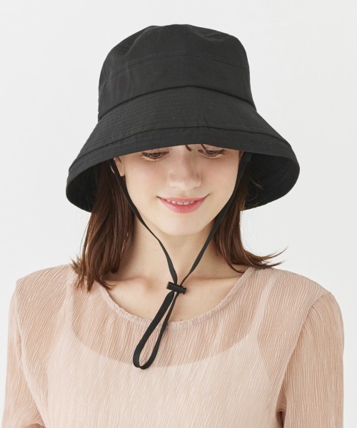 milsa（ミルサ）の「milsa  UVカット　エッジアップセーラー（ハット・レディース・ブラック/ホワイト/ベージュ/グリーン/オレンジ/グレー/ネイビー/ブラウン・56cm/60cm/58cm/62cm）」の2枚目の写真