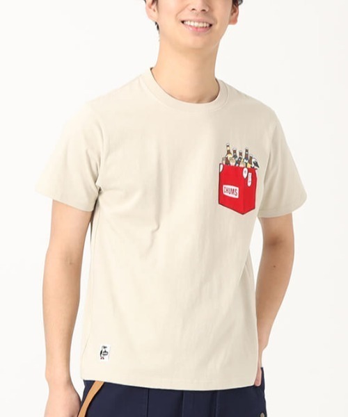 CHUMS(チャムス)の「CHUMS/チャムス レギュラーフィット ポケットTシャツ/バックプリントTシャツ/半袖Tシャツ CH01-2160(Tシャツ/カットソー・メンズ・ホワイト/グリーン/ブラック/ベージュ系その他・XL/L/M/XXL)」の6枚目の写真