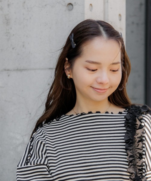 flower(フラワー)の「サテンリボンクリップ(ヘアピン・レディース・アイボリー/ブラック・FREE)」の10枚目の写真