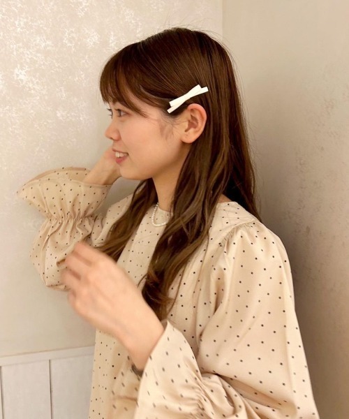 flower(フラワー)の「サテンリボンクリップ(ヘアピン・レディース・アイボリー/ブラック・FREE)」の13枚目の写真