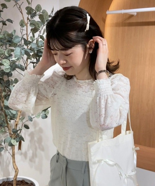 flower(フラワー)の「サテンリボンクリップ(ヘアピン・レディース・アイボリー/ブラック・FREE)」の21枚目の写真