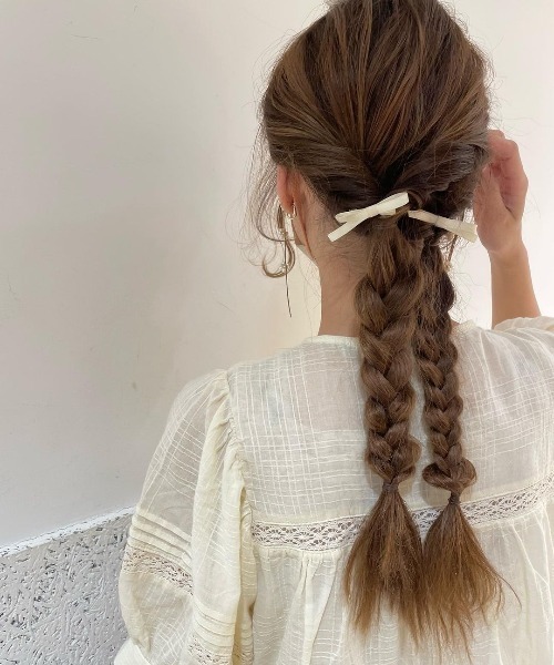 flower(フラワー)の「サテンリボンクリップ(ヘアピン・レディース・アイボリー/ブラック・FREE)」の19枚目の写真