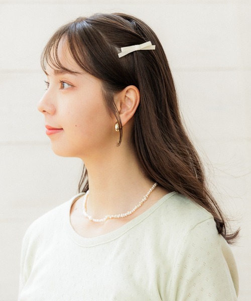flower(フラワー)の「サテンリボンクリップ(ヘアピン・レディース・アイボリー/ブラック・FREE)」の17枚目の写真