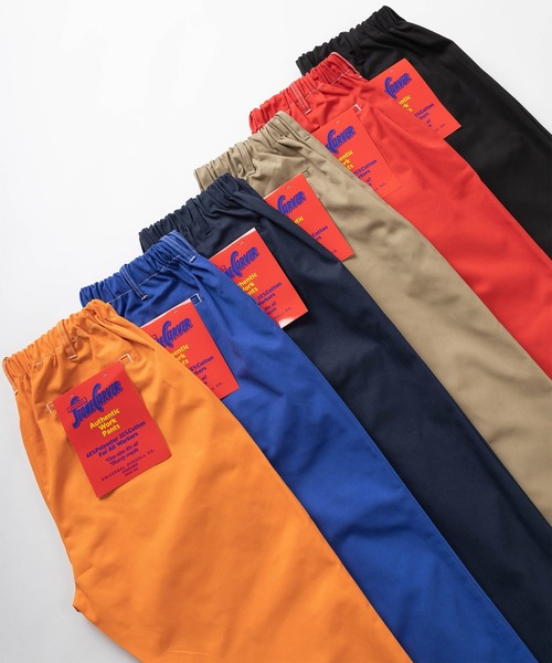 UNIVERSAL OVERALL（ユニバーサルオーバーオール）の「【UNIVERSAL OVERALL/ユニバーサルオーバーオール】ワイドシルエット TCツイル WORKER'S PANTS(ワーカーズパンツ)/チノパンツ/イージーパンツ（チノパンツ・メンズ・ブルー/ブラック/ネイビー/ベージュ/オレンジ/レッド・FREE）」の11枚目の写真