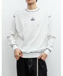 TCワッフル アウトステッチ リブ ロンTEE