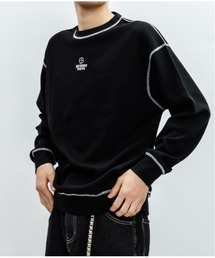 TCワッフル アウトステッチ リブ ロンTEE