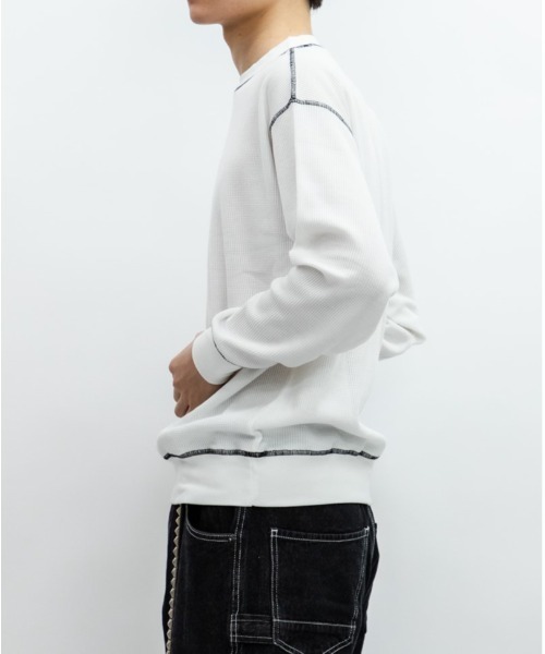 En serio TOKYO（エンソリオトーキョー）の「TCワッフル アウトステッチ リブ ロンTEE（Tシャツ/カットソー・メンズ・グレー/ブラック/オフホワイト・L/M）」の9枚目の写真