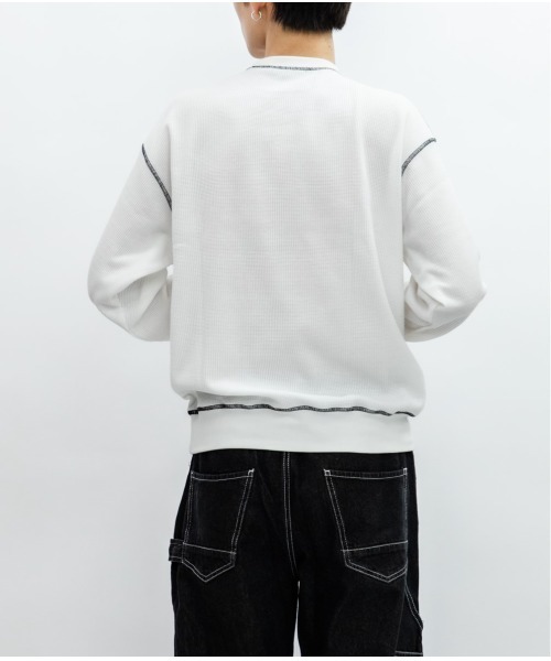 En serio TOKYO（エンソリオトーキョー）の「TCワッフル アウトステッチ リブ ロンTEE（Tシャツ/カットソー・メンズ・グレー/ブラック/オフホワイト・L/M）」の10枚目の写真
