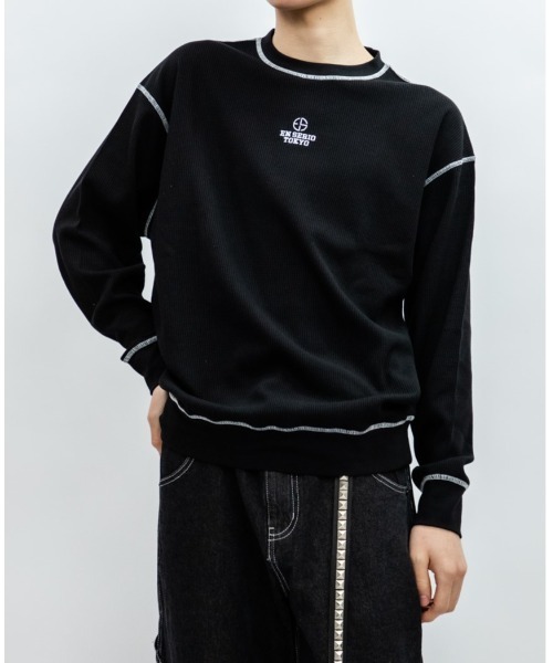 En serio TOKYO（エンソリオトーキョー）の「TCワッフル アウトステッチ リブ ロンTEE（Tシャツ/カットソー・メンズ・グレー/ブラック/オフホワイト・L/M）」の13枚目の写真