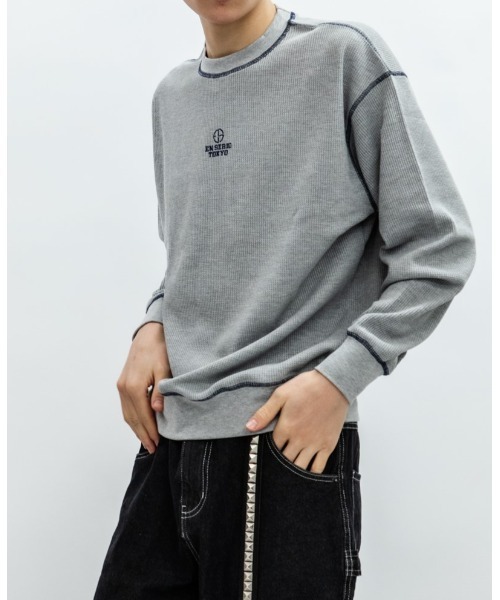 En serio TOKYO（エンソリオトーキョー）の「TCワッフル アウトステッチ リブ ロンTEE（Tシャツ/カットソー・メンズ・グレー/ブラック/オフホワイト・L/M）」の19枚目の写真