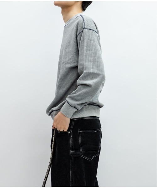 En serio TOKYO（エンソリオトーキョー）の「TCワッフル アウトステッチ リブ ロンTEE（Tシャツ/カットソー・メンズ・グレー/ブラック/オフホワイト・L/M）」の21枚目の写真