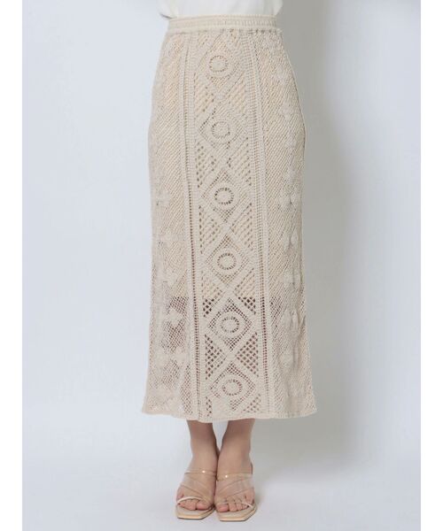 LAGUNAMOON(ラグナムーン)の「クロシェIラインスカート(スカート・レディース・ブラック/アイボリー・SMALL/MEDIUM)」の15枚目の写真