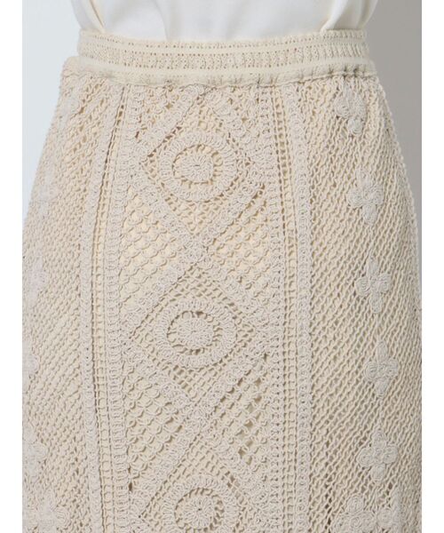 LAGUNAMOON(ラグナムーン)の「クロシェIラインスカート(スカート・レディース・ブラック/アイボリー・SMALL/MEDIUM)」の13枚目の写真