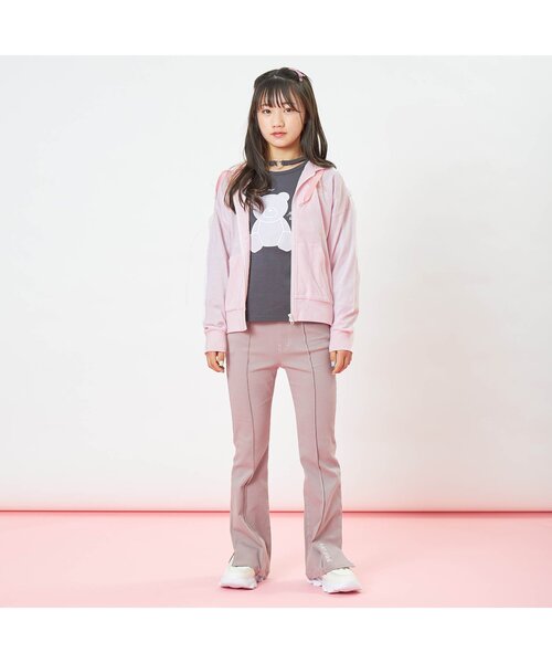 algy（アルジー）の「ガーリーロゴUVカットパーカー（パーカー・キッズ・ブルー/ピンク/オフホワイト・MEDIUM/X-SMALL/XX-SMALL/SMALL）」の7枚目の写真