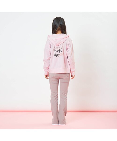 algy（アルジー）の「ガーリーロゴUVカットパーカー（パーカー・キッズ・ブルー/ピンク/オフホワイト・MEDIUM/X-SMALL/XX-SMALL/SMALL）」の8枚目の写真