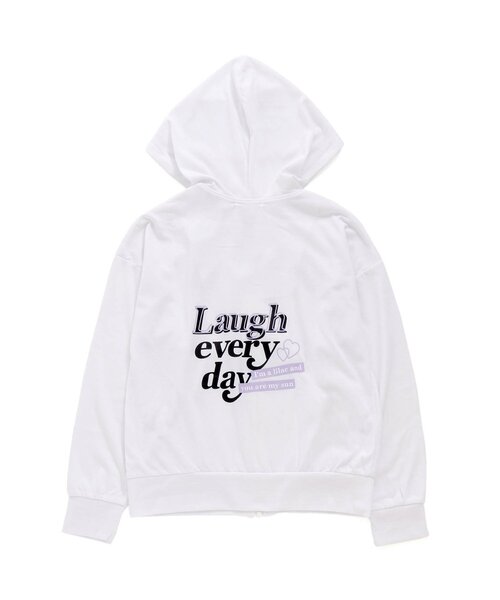 algy（アルジー）の「ガーリーロゴUVカットパーカー（パーカー・キッズ・ブルー/ピンク/オフホワイト・MEDIUM/X-SMALL/XX-SMALL/SMALL）」の17枚目の写真