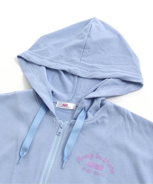 algy（アルジー）の「ガーリーロゴUVカットパーカー（パーカー・キッズ・ブルー/ピンク/オフホワイト・MEDIUM/X-SMALL/XX-SMALL/SMALL）」の19枚目の写真