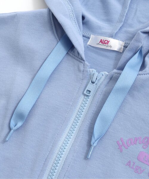 algy（アルジー）の「ガーリーロゴUVカットパーカー（パーカー・キッズ・ブルー/ピンク/オフホワイト・MEDIUM/X-SMALL/XX-SMALL/SMALL）」の20枚目の写真
