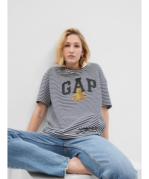 GAP（ギャップ）の「GAPアーチロゴ Tシャツ（Tシャツ/カットソー・レディース・ブラック/ホワイト/ベージュ/ネイビー・S/L/XS/M/XXS/XL）」の11枚目の写真