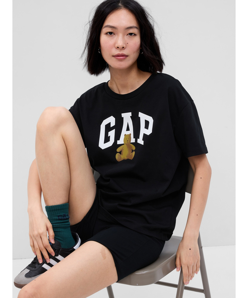 GAP（ギャップ）の「GAPアーチロゴ Tシャツ（Tシャツ/カットソー・レディース・ブラック/ホワイト/ベージュ/ネイビー・S/L/XS/M/XXS/XL）」の9枚目の写真