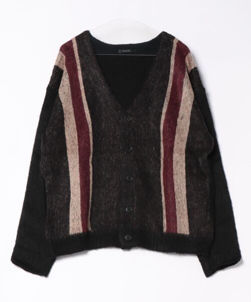 【セール】モヘアタッチパネル柄Vネックカーディガン（カーディガン/ボレロ）｜NO WAY（ノーウェイ）