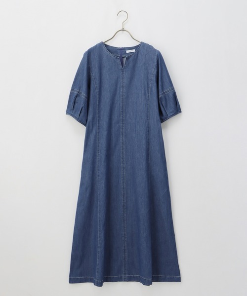 Honeys（ハニーズ）の「デニムワンピース（ワンピース・レディース・ライトインディゴブルー/インディゴブルー・S/L/LL/M/3L）」の10枚目の写真