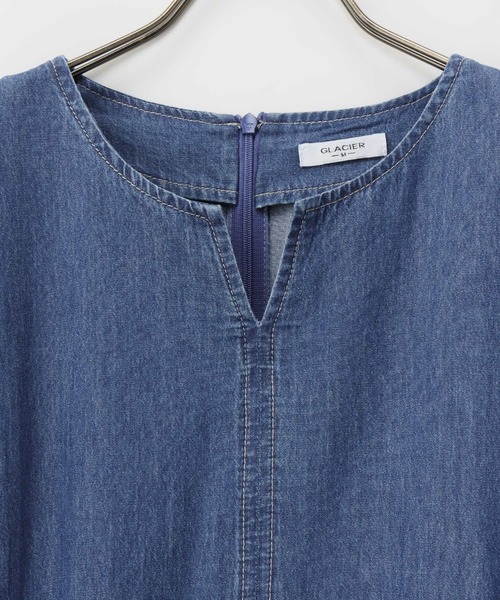 Honeys（ハニーズ）の「デニムワンピース（ワンピース・レディース・ライトインディゴブルー/インディゴブルー・S/L/LL/M/3L）」の16枚目の写真