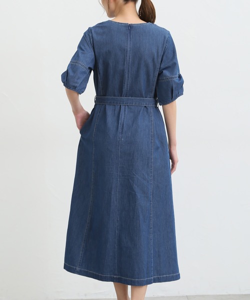 Honeys（ハニーズ）の「デニムワンピース（ワンピース・レディース・ライトインディゴブルー/インディゴブルー・S/L/LL/M/3L）」の13枚目の写真
