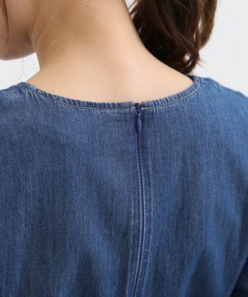 Honeys（ハニーズ）の「デニムワンピース（ワンピース・レディース・ライトインディゴブルー/インディゴブルー・S/L/LL/M/3L）」の11枚目の写真