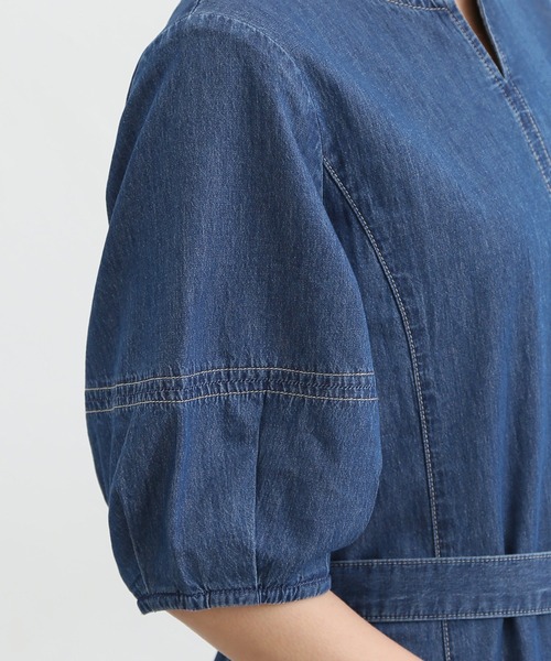 Honeys（ハニーズ）の「デニムワンピース（ワンピース・レディース・ライトインディゴブルー/インディゴブルー・S/L/LL/M/3L）」の17枚目の写真