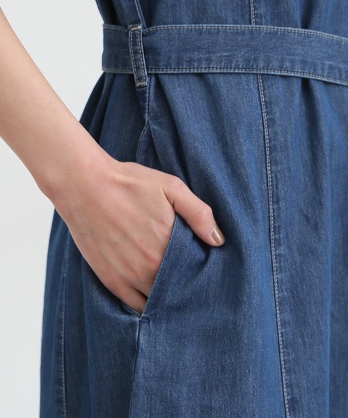 Honeys（ハニーズ）の「デニムワンピース（ワンピース・レディース・ライトインディゴブルー/インディゴブルー・S/L/LL/M/3L）」の20枚目の写真