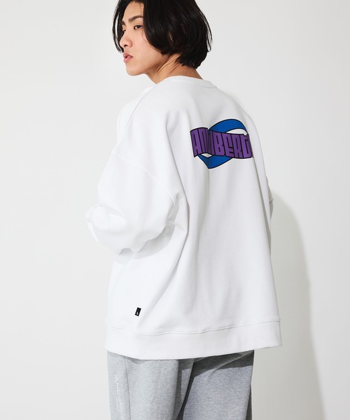 ANLIBERTY ANAP(アンリバティアナップ)の「ウェーブロゴスウェットプルオーバー【ユニセックス】(スウェット・レディース・ホワイト/グリーン・S/M)」の1枚目の写真