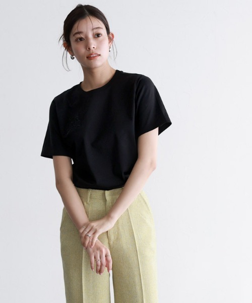 シルケットカットソー シルケットポンチ フライスリブTシャツ（07-42TI03-204