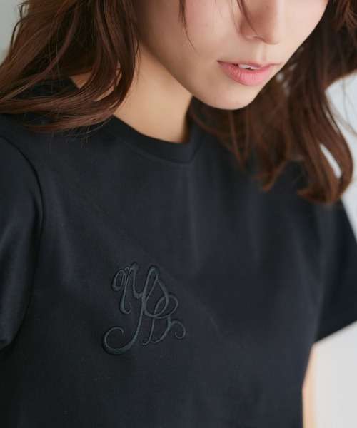 Pierrot(ピエロ)の「シルケット刺繍Tシャツ(Tシャツ/カットソー・レディース・ホワイト×ホワイト/ブラック×ブラック/ホワイト×ネイビー/ネイビー×ホワイト・M/L)」の21枚目の写真