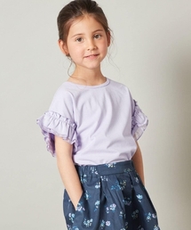 a.v.v（アーヴェヴェ）の「[100-130]フリルスリーブＴシャツ（Tシャツ/カットソー・キッズ）」