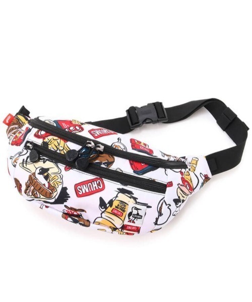 CHUMS(チャムス)の「CHUMS/チャムス ウエストバッグ RECYCLE SMALL WAIST POUCH リサイクルスモールウエストポーチ CH60-3529(ボディバッグ/ウエストポーチ・メンズ・ブラウン/ブラック/ホワイト/ネイビー/グレイッシュベージュ/ライトブルー/レッド/ブラック×ホワイト・FREE)」の2枚目の写真