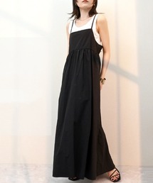 タフタレースアップキャミワンピース