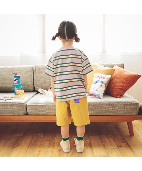 BREEZE(ブリーズ)の「マルチボーダーTシャツ(Tシャツ/カットソー・キッズ・サックスブルー/イエロー/ラベンダー・130/140/110/100/120/80/90)」の15枚目の写真