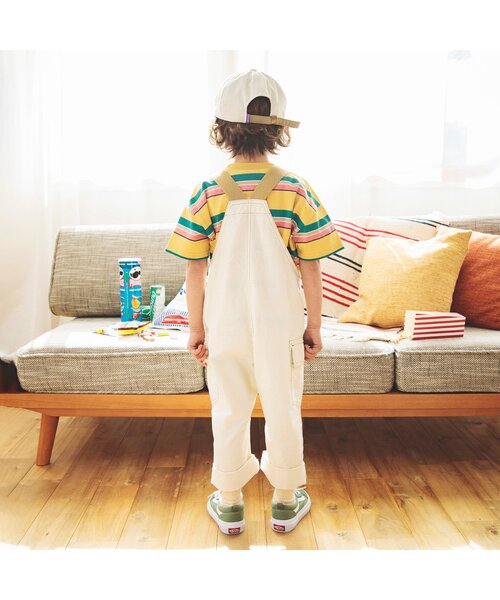 BREEZE(ブリーズ)の「マルチボーダーTシャツ(Tシャツ/カットソー・キッズ・サックスブルー/イエロー/ラベンダー・130/140/110/100/120/80/90)」の4枚目の写真