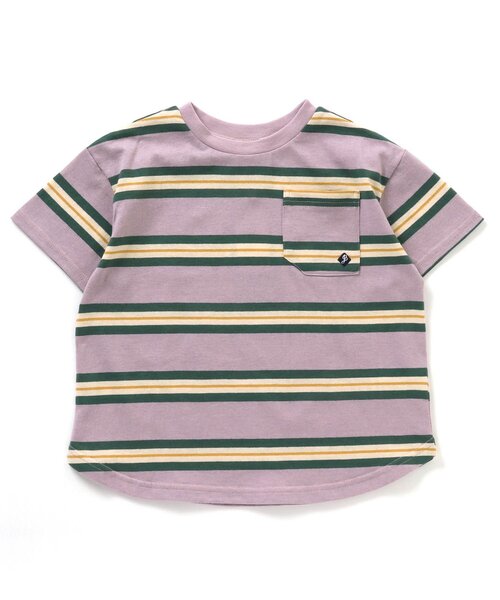 BREEZE(ブリーズ)の「マルチボーダーTシャツ(Tシャツ/カットソー・キッズ・サックスブルー/イエロー/ラベンダー・130/140/110/100/120/80/90)」の19枚目の写真