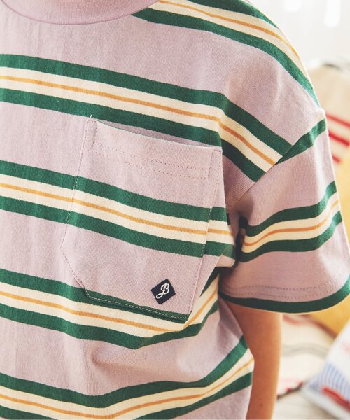 BREEZE(ブリーズ)の「マルチボーダーTシャツ(Tシャツ/カットソー・キッズ・サックスブルー/イエロー/ラベンダー・130/140/110/100/120/80/90)」の22枚目の写真